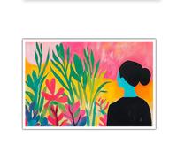 OSHIONARTE Plantes au style Matisse art mural abstract feuilles botaniques colorées affiche esthétique galerie de jardins tropicaux décoration murale 70x100cm Sans cadre