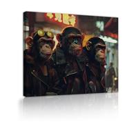 OSHIONARTE Singe Amusant Toile Art Mural Décor Rétro Moderne Pop Art Poster Cool Faune Impression pour Bar Club Salle de Jeux 70x91cm Cadre intérieur