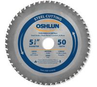 Oshlun SBF-054050 Lame de scie FTG 50 dents avec arbre de 20 mm (bagues de 10 mm) pour acier doux fin et métaux ferreux 14 cm