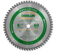 Oshlun SBW-085060 8-1/2-Inch 60 Tooth Negative Hook Finishing ATB Saw Blade with 5/8-Inch Arbor for Sliding Miter Saws
