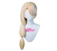 OSIAS Charlie Morningstar Perruque Longue Dorée Mélangée avec Rouge et Blanc avec Queue de Cheval Cheveux Synthétiques Résistants à la Chaleur