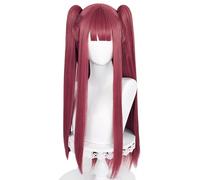OSIAS Kitagawa Marin Perruque Longue Rouge Violet Avec Couettes Cheveux Synthétiques Résistants à la Chaleur