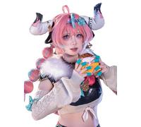 OSIAS Perruque de Cosplay Varesa Longue Rose et Verte avec Deux Tresses