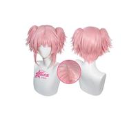 OSIAS Perruque Madoka Magica Rose Cheveux Synthétiques Courts Résistant à la Chaleur