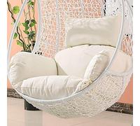 Osier Fauteuil suspendu en osier avec coussin en forme de goutte d'eau Blanc