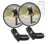 OSIGEI Lot de 2 rétroviseurs de vélo rotatifs à 360 degrés, matériau ABS respectueux de l'environnement et durable, support de guidon universel (17,4-22 mm) pour vélos de ville, VTT, vélos électriques