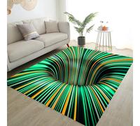 Osimiccp Tapis illusion d'optique pour chambre à coucher, 91 x 152 cm, antidérapant, cool, avec vortex coloré, pour salon, salle de jeux, décoration d'intérieur