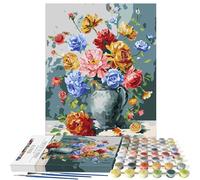 OSIMIG Kit de peinture par numéros pour adultes, peinture par numéros avec pinceaux, pigments acryliques, peinture à l'huile sur toile, œuvre d'art pour décoration murale d'intérieur 50 x 40 cm