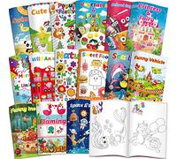 OSIMIG Livre de coloriage pour les enfants de 2 à 8 ans, livre d'activités pour adapté à la fête, remplissage de sac de fête pour enfants, thème-Licorne, dinosaure, véhicule