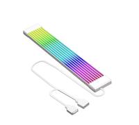 osiuujkw Câble d'extension d'alimentation Flexible pour Barre LED ARGB 5V, 3 Broches, pour Ordinateur de Bureau, offrant Un éclairage amélioré, 8 Bandes Blanches, 23.5 x 1 cm