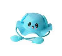 osiuujkw Chapeau de paille d'été à oreilles de lapin qui bougent, accessoire tendance pour un look qui ne passe pas inaperçu, chapeau soleil pour femme,