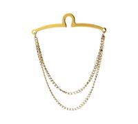 osiuujkw Cravate En Métal Bijoux Broches Cravate Chaîne Épingle Clip Revers Gland Hommes Accessoires Pour Événements Spéciaux Mariage Banquet D'affaires Chemise Formelle Anniversaire, Or, 6 cm
