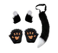 osiuujkw Ensemble Oreilles et Queue d'animaux Mignons pour Adultes et Enfants, Comprenant de Fausses queues et Oreilles. Idéal pour Les Anniversaires, Les carnavals, Spectacles et fêtes costumées.