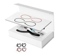 osiuujkw Kit de bracelet permanent pour la création de bracelets couple pour l'été et la Saint-Valentin : 1 bracelet noir, 1 doré, Noir Or rose, Longueur chaîne : 23 cm