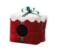 osiuujkw Nid de Noël pour hamster, grotte douillette idéale pour dormir, cadeau parfait pour les petits animaux et les cochons d'Inde. Ce nid mignon, décoré d'un dessin animé de Noël, est un véritable