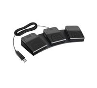 osiuujkw Pédale Triple USB pour PC : Combinaison Polyvalente des Fonctions du Clavier, amélioration de l'efficacité des Tests de Transcription et Jeu, Noir, 34 x 11.5 x 4.3 cm