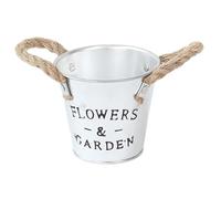 osiuujkw Pot de fleurs polyvalent pour plantes d'intérieur et d'extérieur, en métal, avec anses en corde, style rustique rétro.