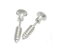osiuujkw Puces d'oreilles Tendance en Acier Inoxydable, Forme de vis Unique, hypoallergéniques, Un Accessoire Qui s'accorde avec Toutes Vos Tenues. Couleur Argent.