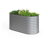 Oskar Jardinière surélevée Ovale en Acier galvanisé 160 x 80 x 82 cm