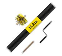 Oskar Kit de Ramonage Cheminée Ø 150 mm, 11,2 m, pour Conduit Inox | Hérisson de Ramonage Nylon avec Embout Flexible, 8 Cannes et Manivelle, Kit Complet pour Conduit de Fumée Inox Ø 150 mm