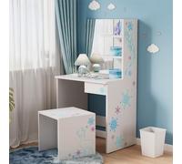 Oskar Store Coiffeuse Schneeflocke, Blanc, 55 cm avec Tabouret