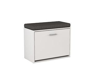 Oskar-Store Vicco Banc pour Chaussures Georg, Blanc, 60x49.5cm avec Support, adapté au Rangement et utilisable comme Assise combinable