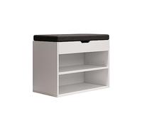 Oskar Store Vicco Banc pour Chaussures Titus, Blanc, 60x45cm avec Support, adapté au Rangement et utilisable comme Assise combinable