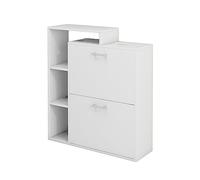 Oskar Store Vicco Meuble à chaussure Tobias, Blanc, 80x90cm, pour le rangement et l’organisation de jusqu’à 16 paires de chaussures