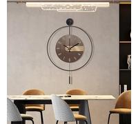 OSKOE Horloge Murale Geante, 50CM Moderne Horloge Murale Silencieuse, Mouvement à Quartz Silencieux, Horloge à Pendule Style Nordique pour Chambre Cuisine Salon Bureau Décoration, Noir,I