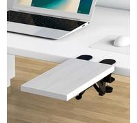 OSKOPWRC Accoudoir d'ordinateur pour bureau, support pliable, plateau d'extension de bureau ergonomique, repose-poignet pour bureau, maison, postes de travail, capacité de charge de 63,5 kg, blanc