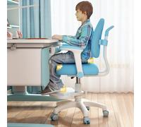 OSKOPWRC Chaise de bureau pivotante rose pour enfants avec hauteur réglable et double soutien dorsal, chaise d'étude pour filles et garçons, chaise de bureau ergonomique pour adolescents, 3 à 18 ans,