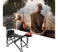 OSKOPWRC Chaise de pêche pliable, chaise de camping robuste avec supports de canne, dossier réglable, capacité de 136,1 kg, légère, tabouret portable pour aventures en plein air, cadeau pour pêcheur,