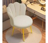 OSKOPWRC Chaise de vanité avec Dos, Chaise en Velours rembourré Jambes dorées, d'accent Moderne du Milieu siècle, à Manger Preppy, Maquillage Confortable pour Chambre, étude, Salle Blanc