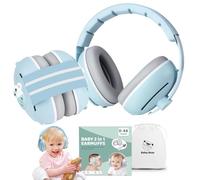 Oskuglin Casque Anti Bruit Bébé 2 en 1, Protection Auditive Réglable 0-48 Mois pour Nouveau-Nés et Tout-Petits, pour Avion, Fêtes, Sommeil Confort Ultra-Doux pour Sommeil Paisible en Avion (Bleu)