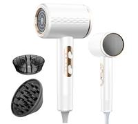 Oskuglin Sèche-Cheveux Ionique 2400W, moteur AC, 3 vitesses & diffuseur | Modèle nomade silencieux ≤65dB avec protection surchauffe - idéal pour boucles, maison & voyages