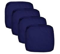 Oslimea Lot de 4 Housses de Coussin de Rechange imperméables pour Chaise de Patio et d'extérieur 61 x 61 cm, Bleu foncé