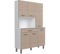 OSLO Buffet de 120 cm - 1 Tiroir et 6 Portes - L 120 x P 40 x H 185 cm - Coloris Chêne