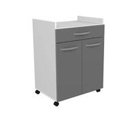 OSLO Desserte de 60 cm 1 Tiroir et 1 Porte L 60 P 44 H 81 cm Coloris brillant EK