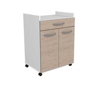 OSLO Desserte de 60 cm 1 Tiroir et 1 Porte L 60 P 44 H 81 cm Coloris Chene