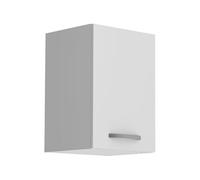 OSLO Meuble haut 1 porte + tablette - Décor blanc mat - L 40 x P 36 x H 58 cm
