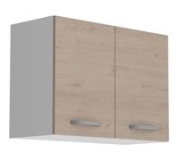 OSLO Meuble haut 2 portes - Décor Chêne Jackson - L 80 x P 36 x H 58 cm