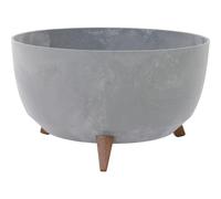 Oslo Stone Pot de Fleurs en Plastique et Fibres de Bois avec Insert Gris Aspect béton 47 x 26,5 cm