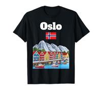 Oslo Voyage Souvenir Norvège Vacances Amoureux Drapeau norvégien T-Shirt