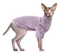 Oslueidy Vêtements pour Chat Sphynx, Pull à Manches Longues pour Chat sans Poils, Veste Costume Pulls Gilet Manteau d'hiver pour Sphynx/Cornish Rex/Devon Rex/Peterbald