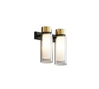 Osman 560.42 Applique Murale Noir Mat/Laiton Brossé avec Verre Transparent