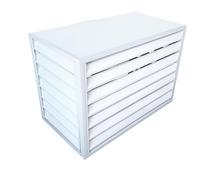 OSmari Cache climatiseur exterieur aluminium,caisson anti bruit pompe à chaleur,cache clim,Étanche À La Poussière Et À L'eau,Convient pour l'unité extérieure du climatiseur,White a,100x50x70cm