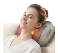 OSMING Coussin de massage du dos et du cou avec chaleur, masseur shiatsu 3D pour soulager les douleurs aux épaules et aux lombaires, masseur portable sans fil, rechargeable, cadeau pour homme et femme