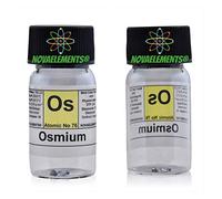 Osmio élément 76 Os, échantillon pur 0.1 gramme 99.95% en flacon de verre avec étiquette, métal osmium avec certificat d'analyse