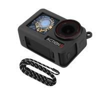 Osmo Action 5 Pro Coque de protection en silicone antidérapante anti-rayures souple avec lanière pour DJI Osmo Action 5 Pro Accessoires, Noir , Coque en silicone