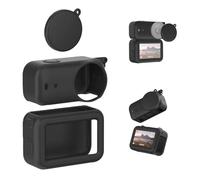 OSMO NANO Étui en Silicone Noir avec Cache Objectif, Intégrale Protection Housse en Silicone Protecteur D'Objectif avec OSMO NANO, Coque Souple anti-chute et anti-rayures Action Caméra Accessoires